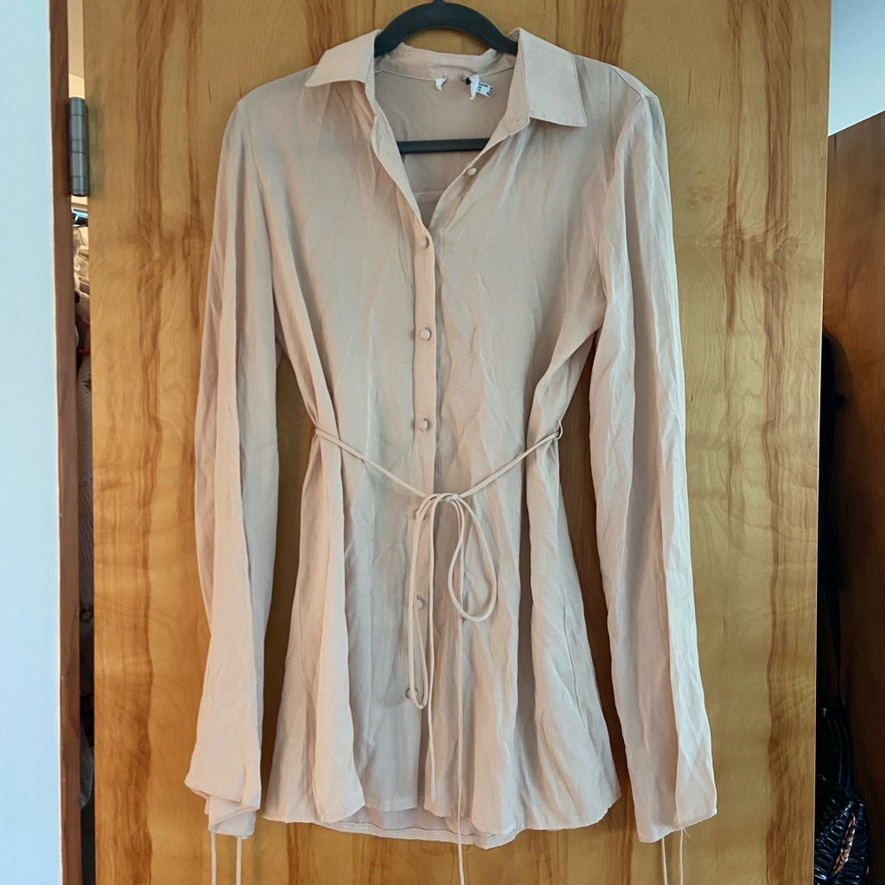 Princess Polly Light pink long sleeve T shirt dress